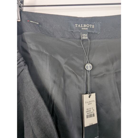 NWT Talbots Black Heritage Linen Wide Leg Trouser Pant - Picture 7 of 8